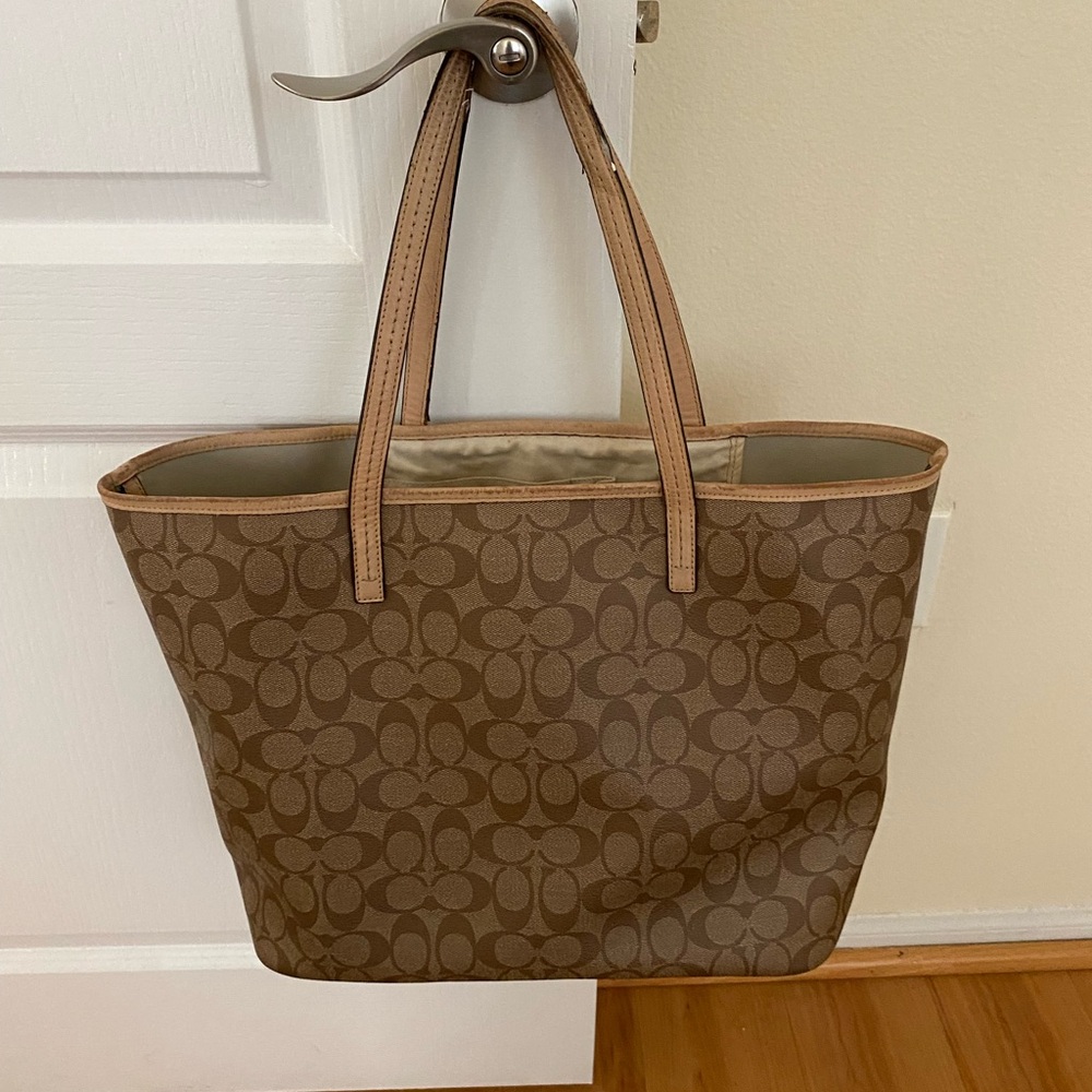 Coach Tan Signature Tote Bag
